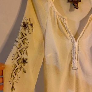 Vintage Sheer Blouse Embroidered